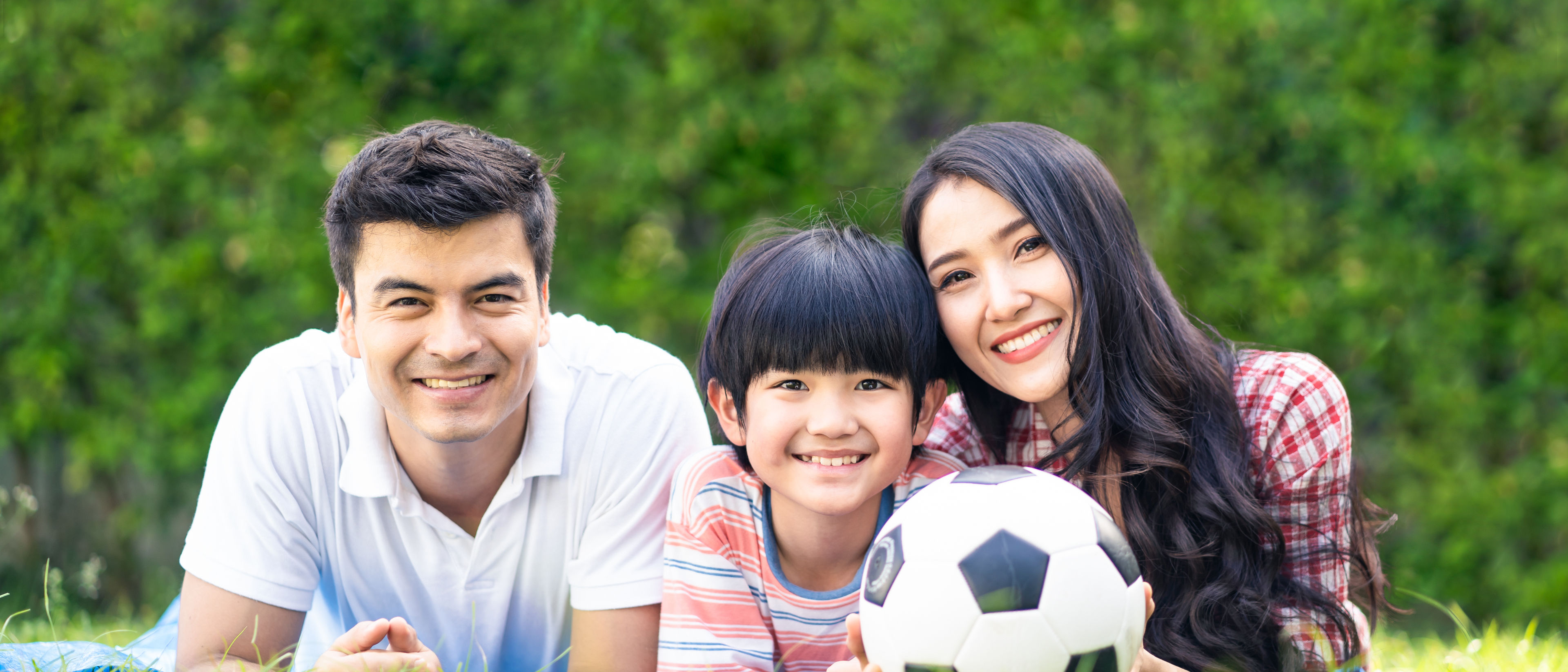 Family with football