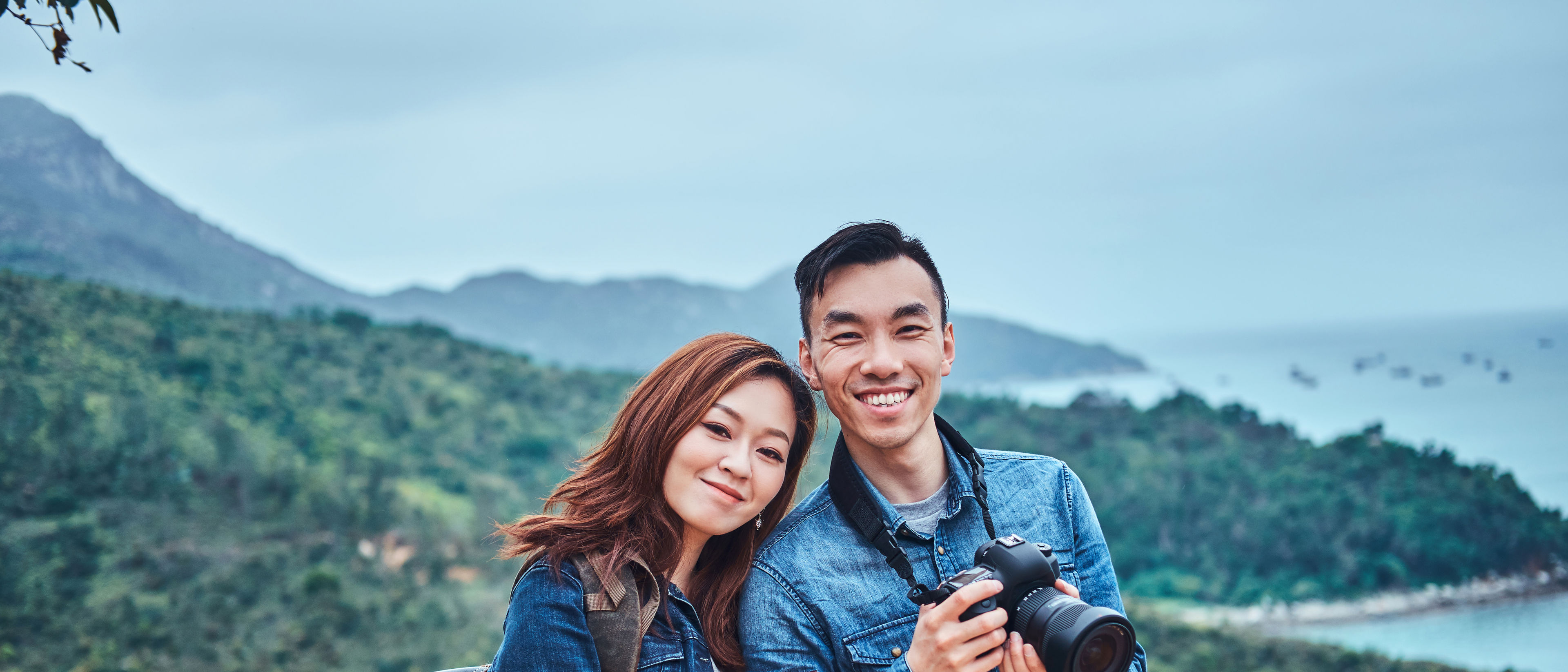 A couple in love is enjoying the beauty of nature.