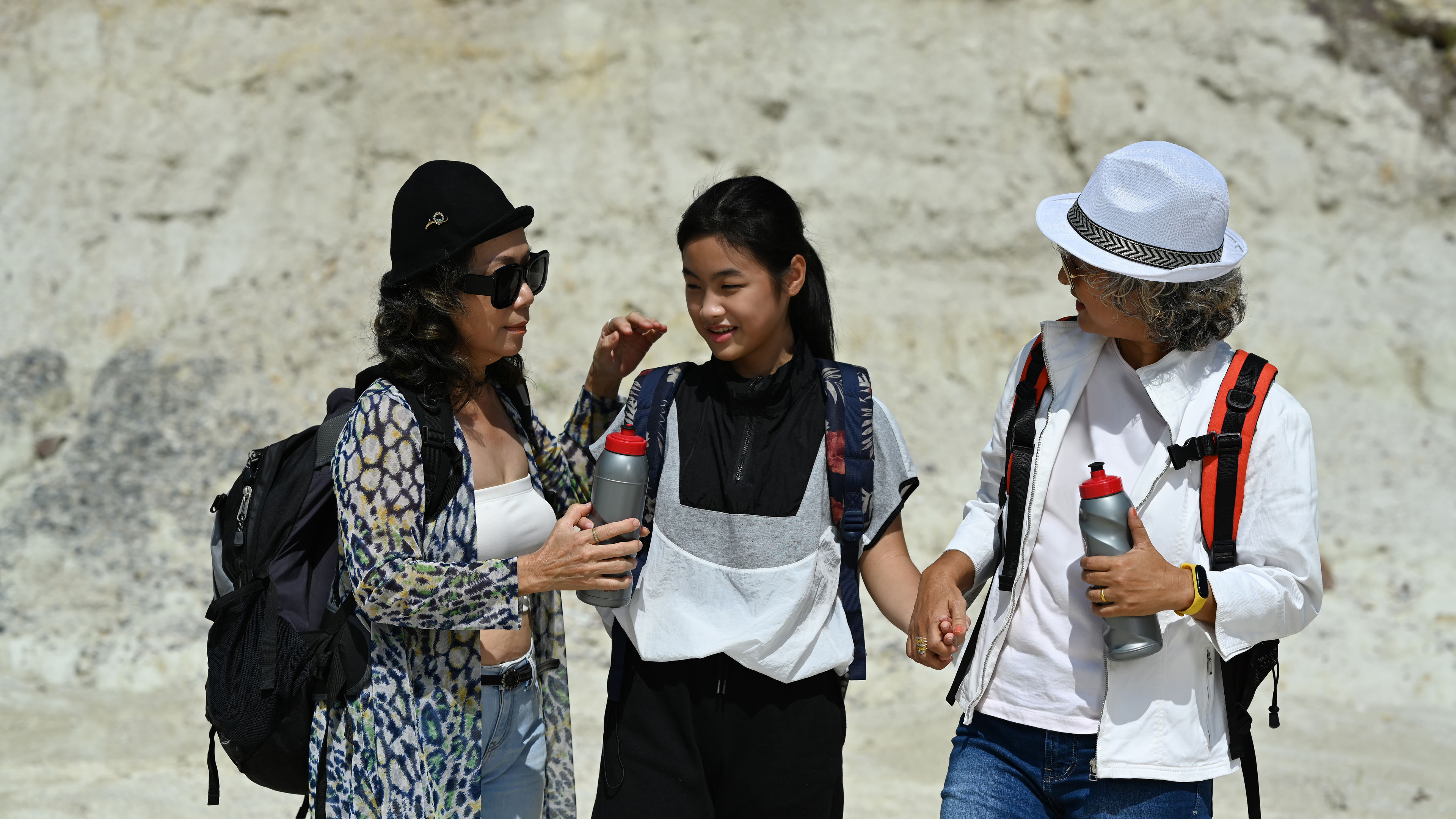 Three women travelling