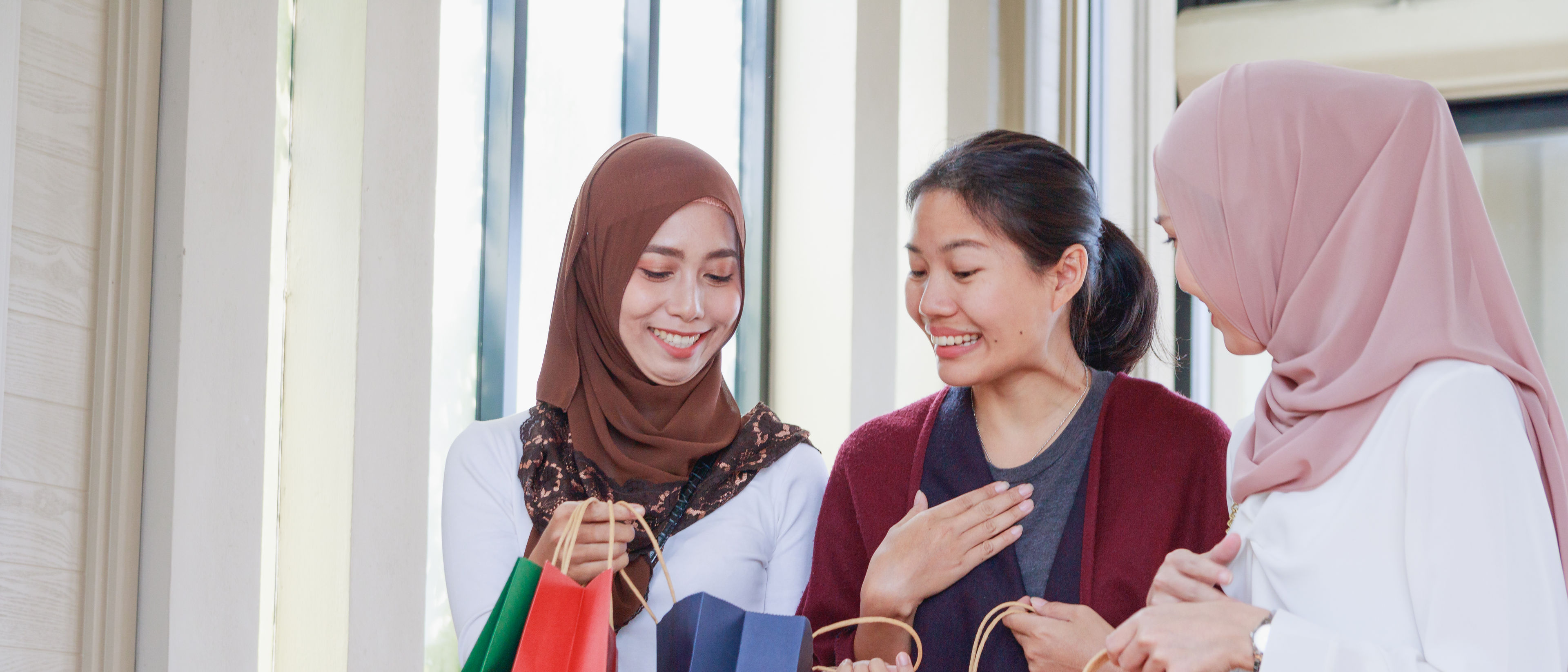 Group of malaysian women shopping